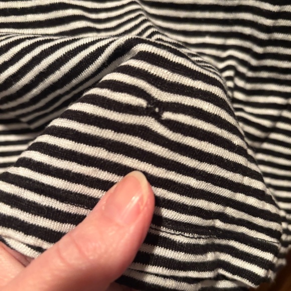 Frame Weekender Striped Linen T-shirt Black & White XS - Picture 7 of 7